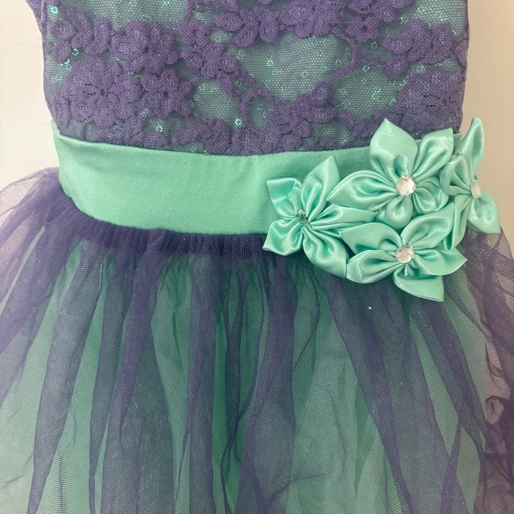 Weissman kids girls turquoise  Green and lavender light Purple Costume Dress SC